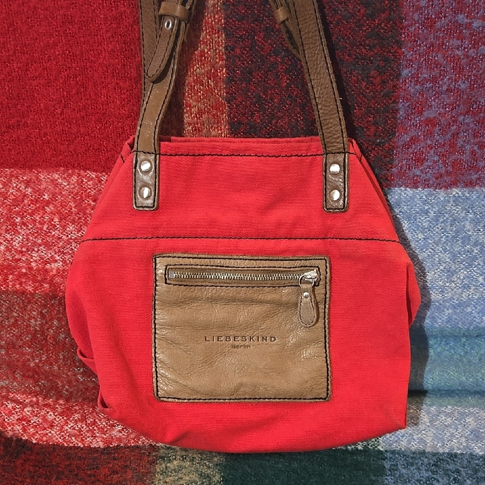 Liebeskind Red and Tan Shoulder Bag